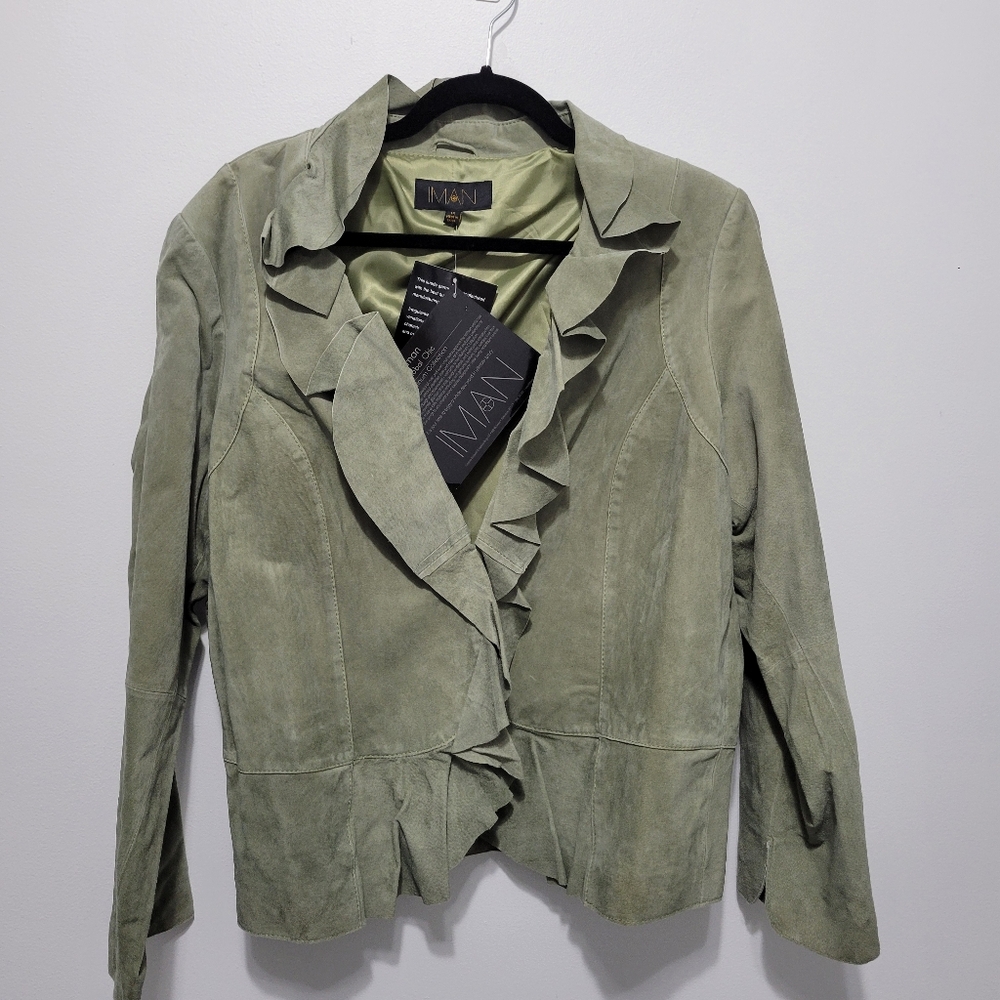 Iman Women's Green Suede Jacket